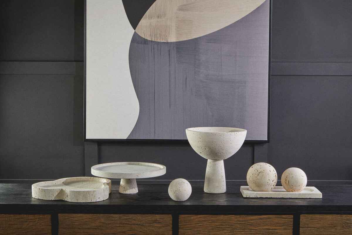 Tibor Travertine Irregular Tray