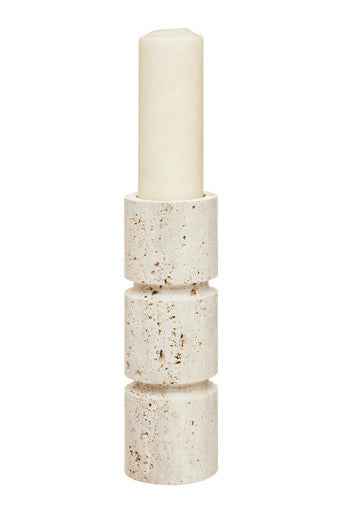 Tibor Travertine Large Candle Holder