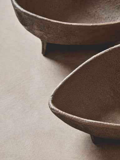 Deriva Set Of 2 Textured Grey Bowls