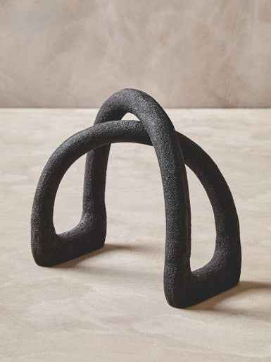 Deriva Textured Black Sculpture