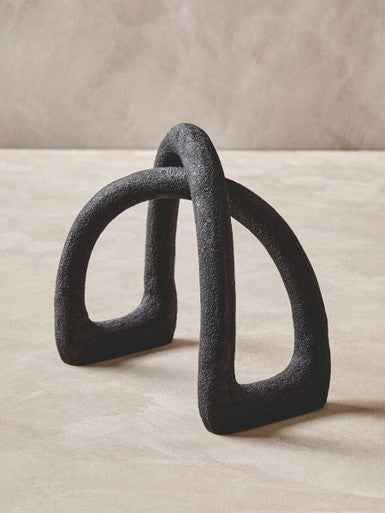 Deriva Textured Black Sculpture