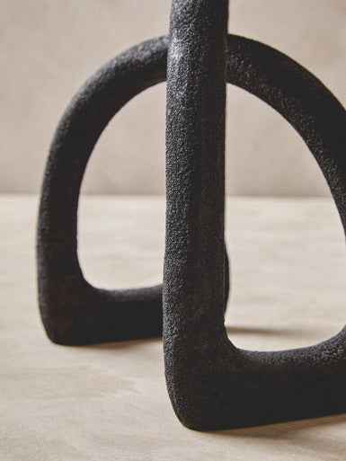 Deriva Textured Black Sculpture