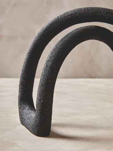 Deriva Textured Black Sculpture