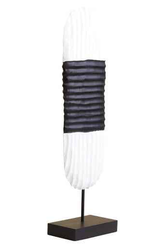 Fidel Black and White Mango Wood Oblong Sculpture