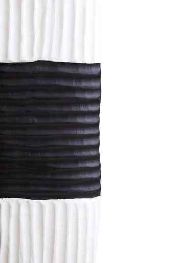 Fidel Black and White Mango Wood Oblong Sculpture