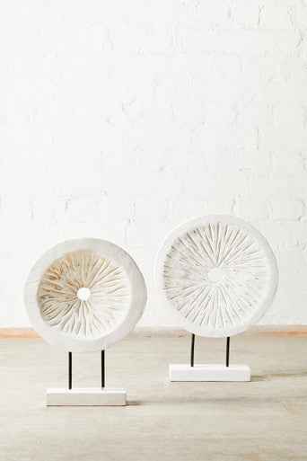 Fidel Small Distressed White Mango Wood Sculpture