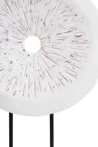 Fidel Small Distressed White Mango Wood Sculpture