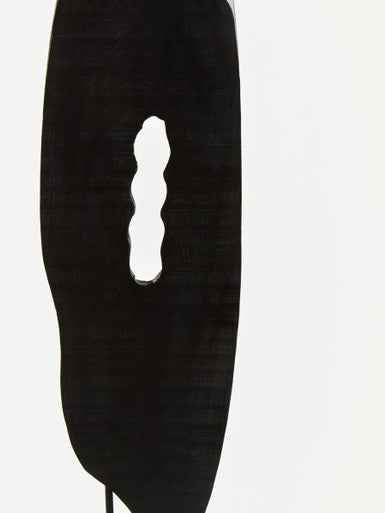 Fidel Rustic Black Vertical Mango Wood Slice Sculpture