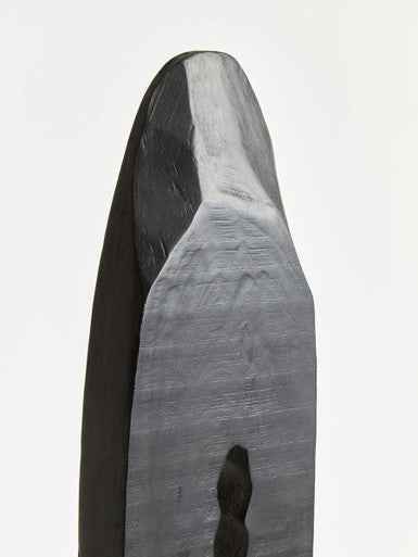 Fidel Rustic Black Vertical Mango Wood Slice Sculpture