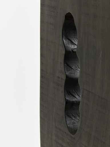 Fidel Rustic Black Vertical Mango Wood Slice Sculpture