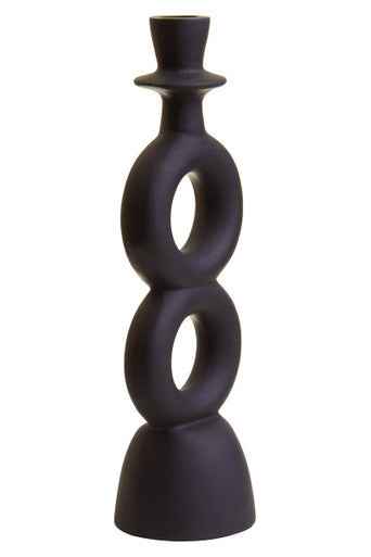 Hapax Large Black Candle Holder
