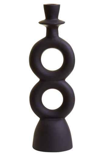 Hapax Large Black Candle Holder