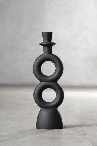 Hapax Large Black Candle Holder
