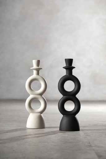 Hapax Large Black Candle Holder