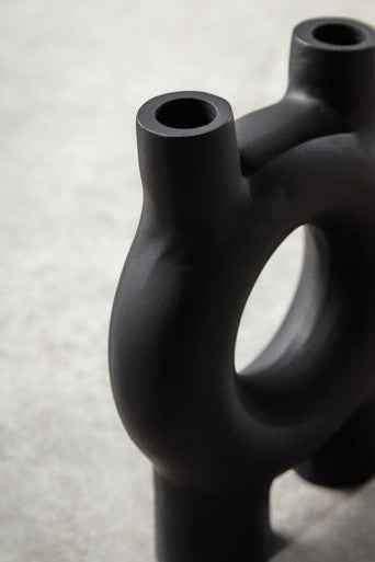 Hapax Small Black Candle Holder