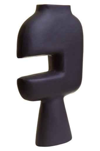 Hapax Abstract Large Black Vase