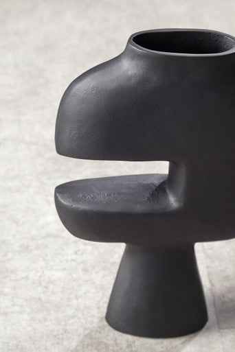 Hapax Abstract Large Black Vase