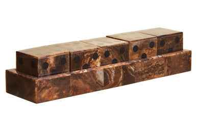 Churchill Games Brown And Black Finish Five Dice Set