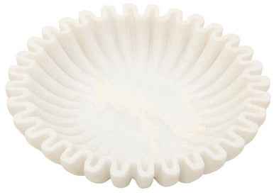 Savio Small White Fluted Marble Bowl