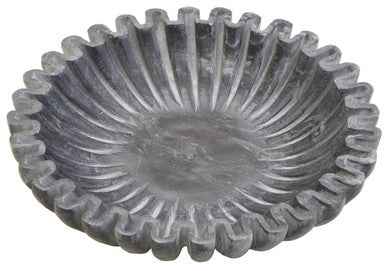 Savio Small Grey Fluted Marble Bowl