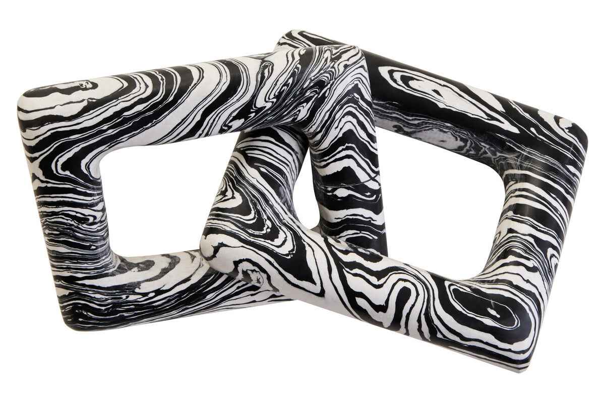 Helsa Black And White Marble Two Link Chain