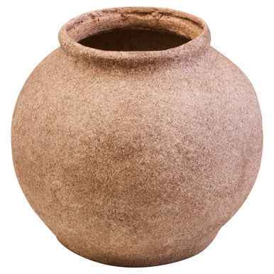Sanai Cotton Mache And Coco Shell Round Vase