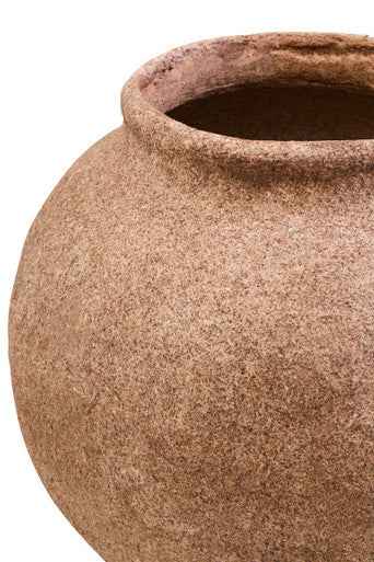 Sanai Cotton Mache And Coco Shell Round Vase