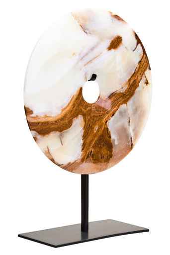 Oleena Small Round Onyx Disc Sculpture