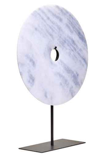 Zoro Extra Large Round White Marble Disc Sculpture