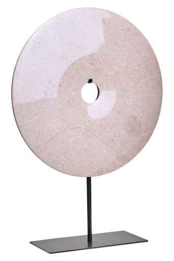 Zoro Extra Large Round Cream Marble Disc Sculpture
