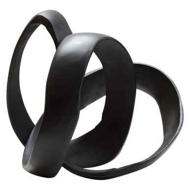 Prato Matt Black Nickel Finish Knot Sculpture