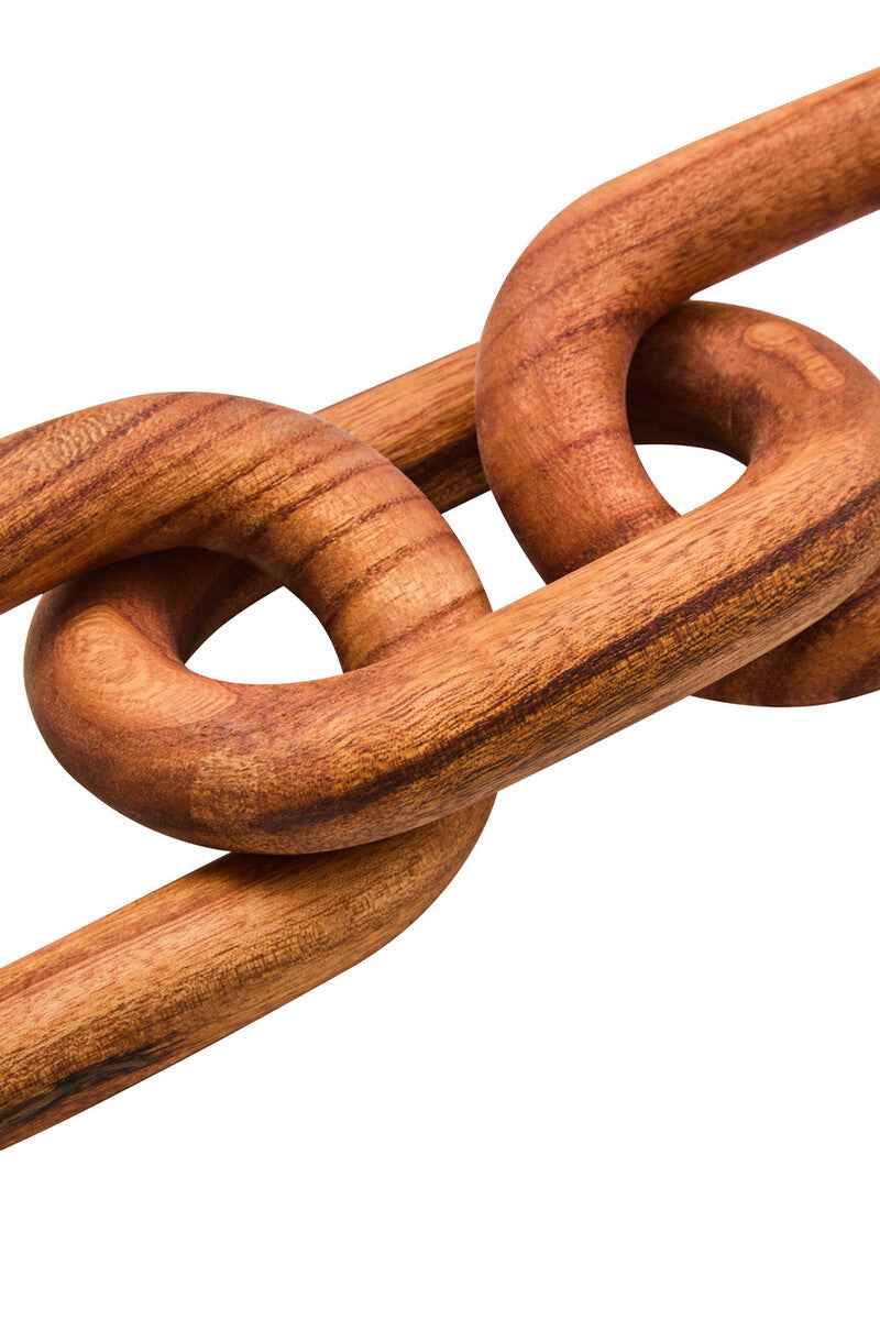 Cato Brown Wood Three Link Chain Decor