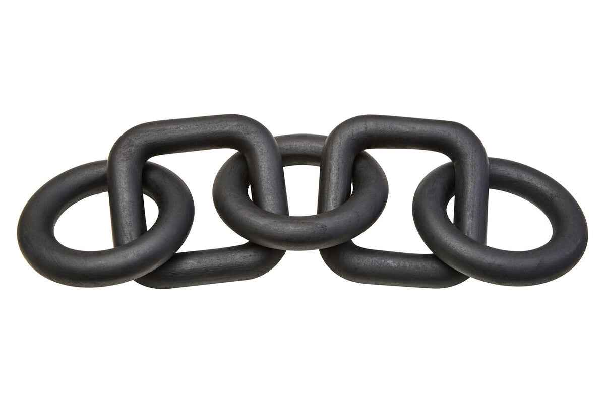 Cato 5 Link Black Wood Chain Sculpture