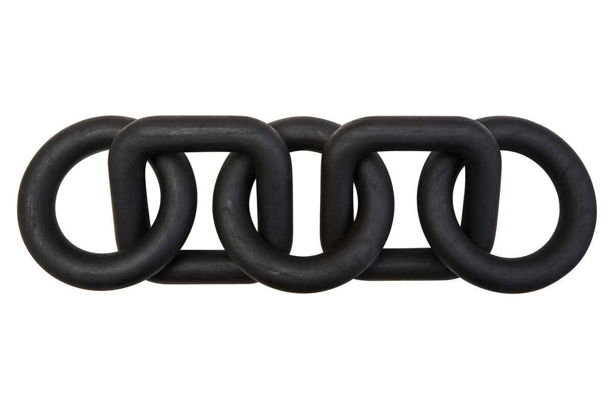 Cato 5 Link Black Wood Chain Sculpture