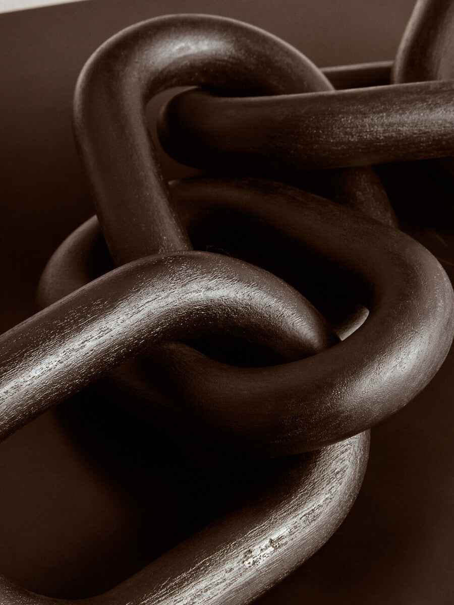 Cato 5 Link Black Wood Chain Sculpture