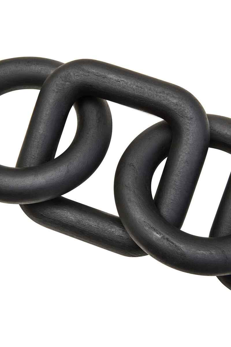 Cato 5 Link Black Wood Chain Sculpture