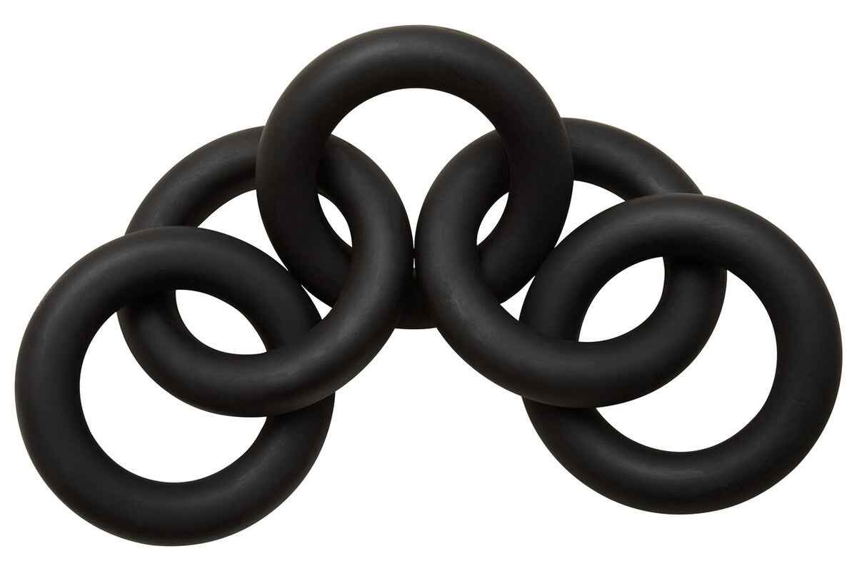 Cato Black Wood Five Link Chain Decor