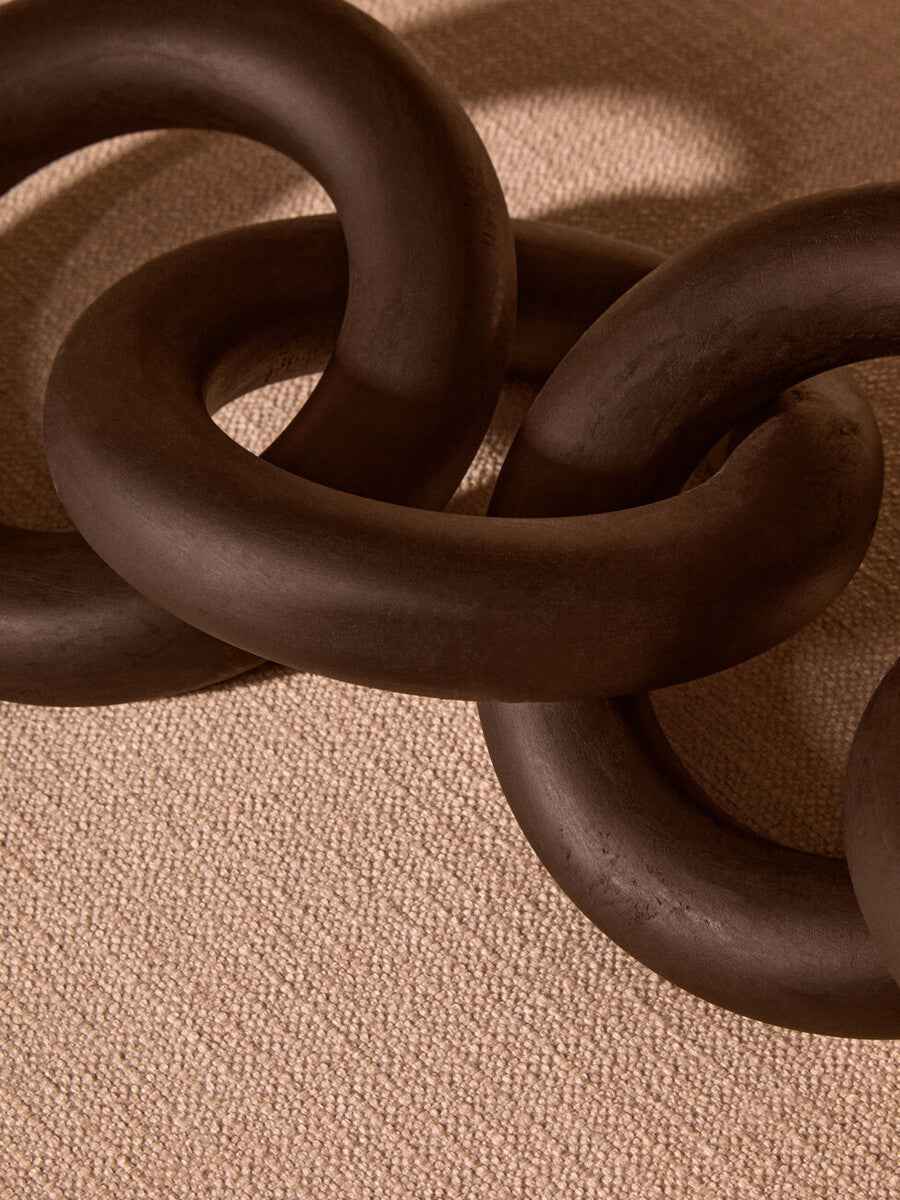 Cato Black Wood Five Link Chain Decor