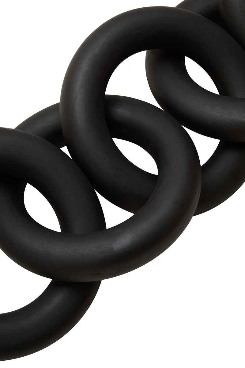 Cato Black Wood Five Link Chain Decor