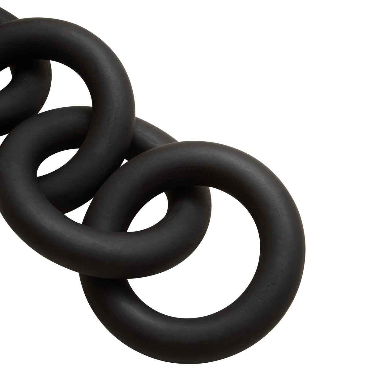 Cato Black Wood Five Link Chain Decor