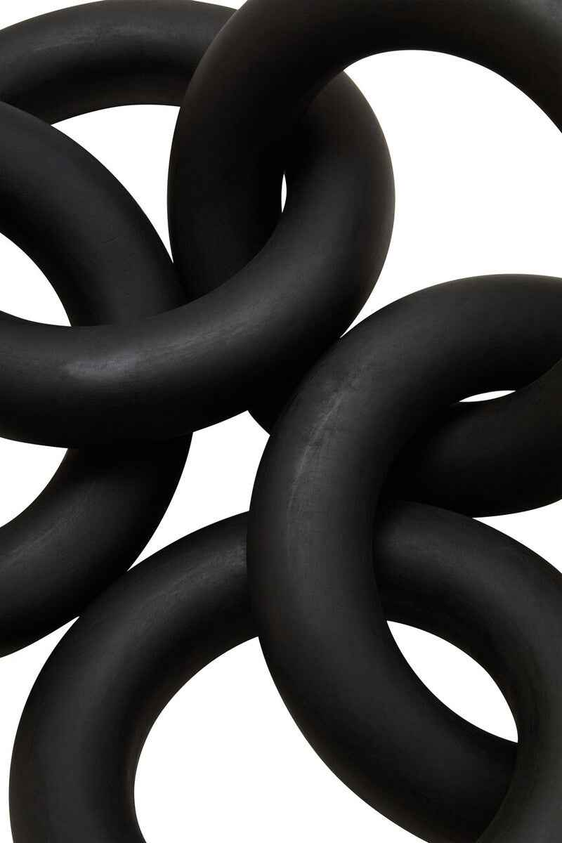 Cato Black Wood Five Link Chain Decor