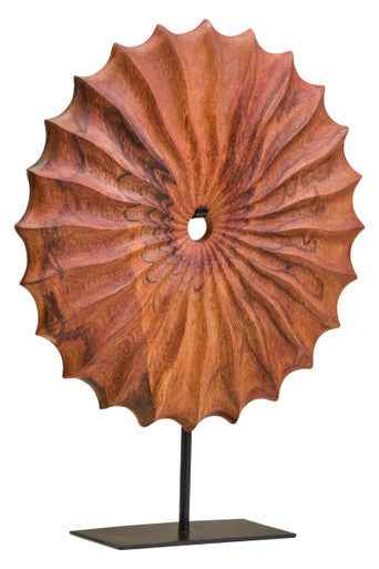 Westo Brown Wood Round Sculpture With Black Base