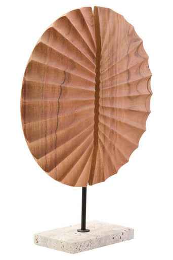 Westo Natural Wood Sculpture With Travertine Base