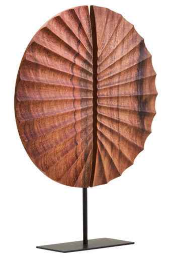 Westo Brown Wood Sculpture With Black Metal Base
