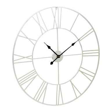 Genova 80cm Silver Metal Roman Numeral Wall Clock