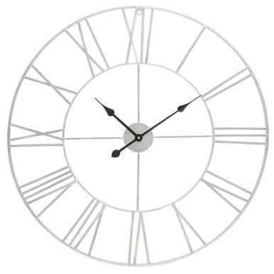 Genova 80cm Silver Metal Roman Numeral Wall Clock