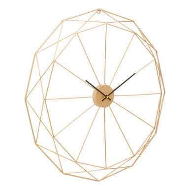 Genova Geometric Gold Metal Wall Clock