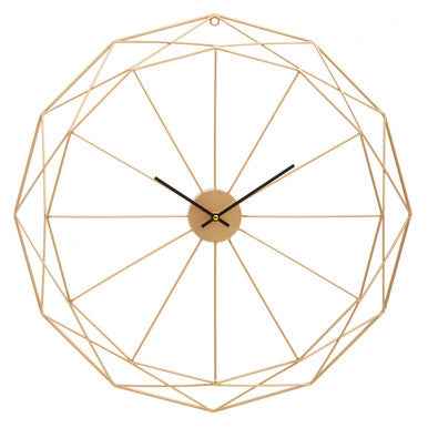 Genova Geometric Gold Metal Wall Clock