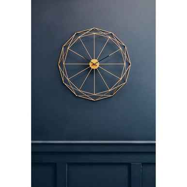 Genova Geometric Gold Metal Wall Clock