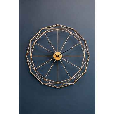 Genova Geometric Gold Metal Wall Clock